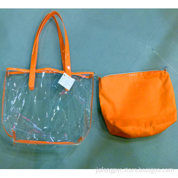 PVC Beach Bag with Canvas Inner Bag